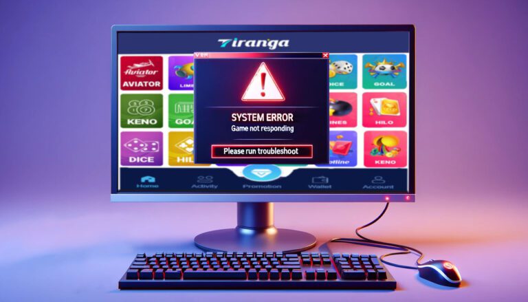 an imga of a computer unit showing tiranga games troubleshooting problem