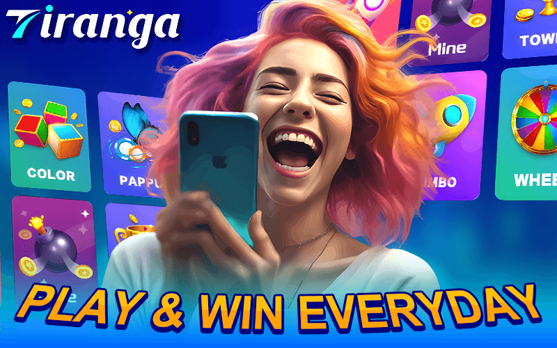 an image of a woman that advertise on play and win everyday using the official tiranga invite code in the tiranga app