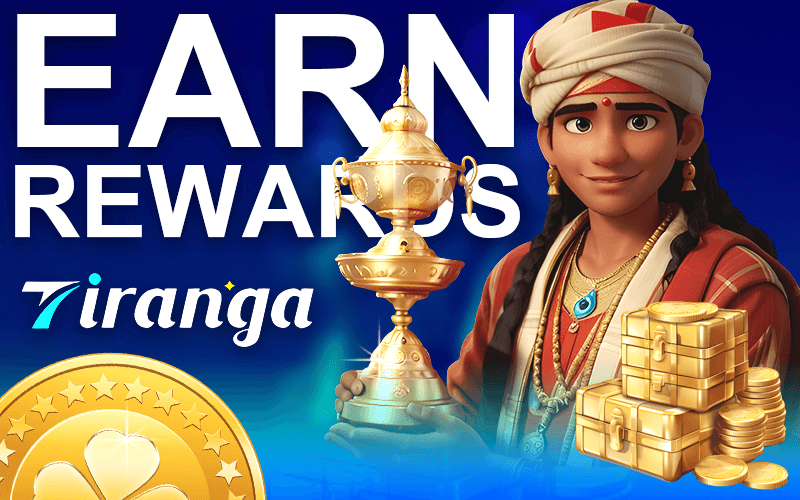 an image of a man that states earn rewards after signing up with tiranga games registration