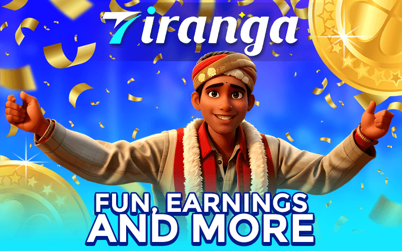 an image of a man promote tiranga games as a fun earning app to play this 2024