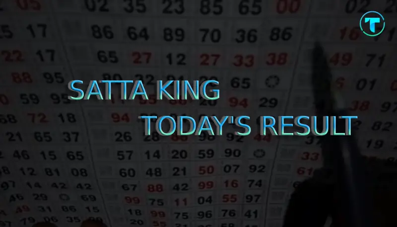 Satta King today's result with highlighted text on a background of lottery numbers, showing Gali results.