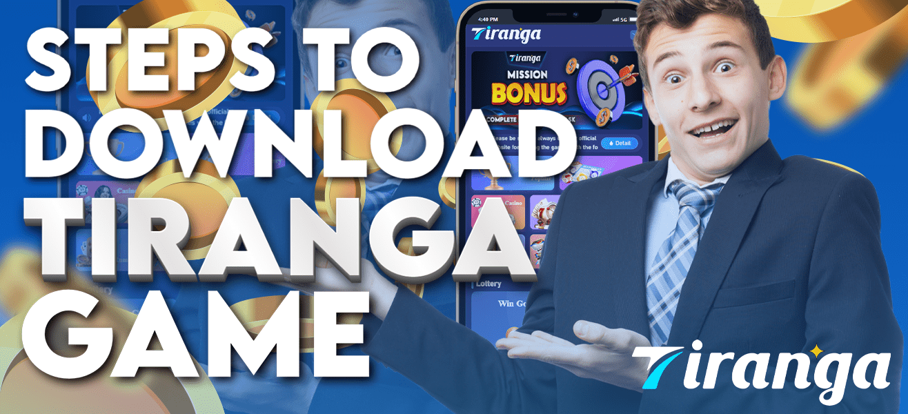 an image of a man explaining the easy steps to download tiranga game